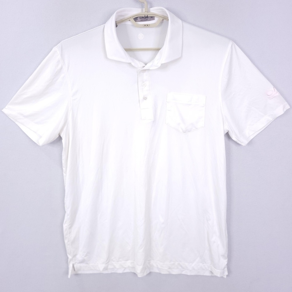G/FORE Oasis Championship Golf Polo Shirt Mens XL White Performance Stretch